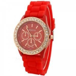RELOJ LUXURY ROJO