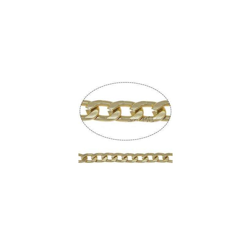 CADENA DE ALUMINIO ESLABÓN PLANCHADO 5.3mm ORO