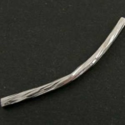 TUBO CURVO FACETADO, PLATA