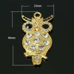 BÚHO DORADO CON CRISTALES